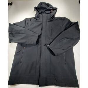 Hawke & Co Sport Mens Black Performance Dynamic Shell Jacket Removable Hood Sz M